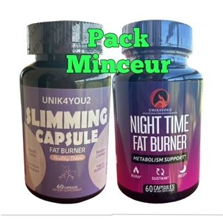 PACK MINCEUR 1 mois 24H/24H non stop Slimming caps  jour + Night time fat Burner nuit - les alliés de votre forme