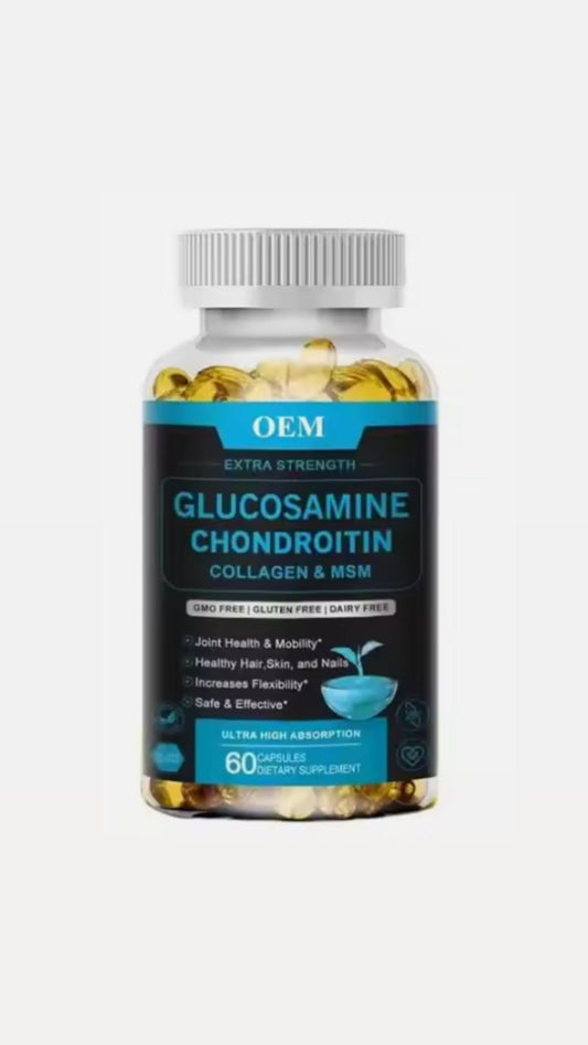 GLUCOSAMINE CHONDROITIN + collagène et MSM, soutien articulaire avancé